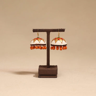 Bishnupur handpainted terracotta jhumki earrings 93