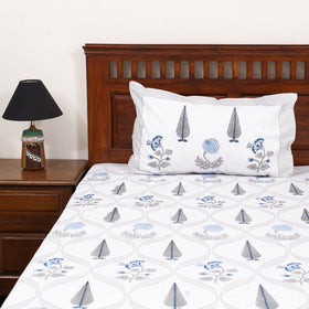 Cotton double sanganeri bed sheet set (108 x 90 in) 07