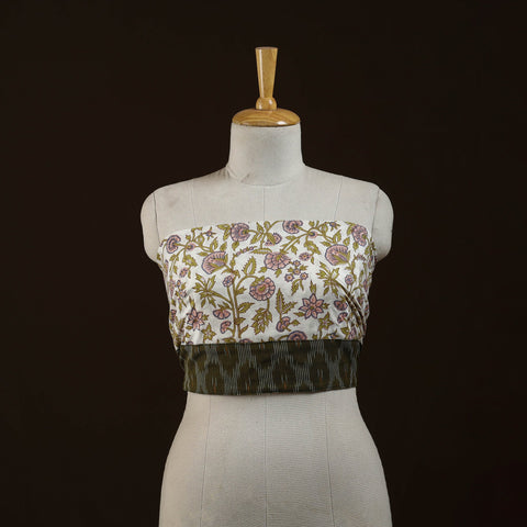 Block print cotton sanganeri blouse piece 01 - handcrafted