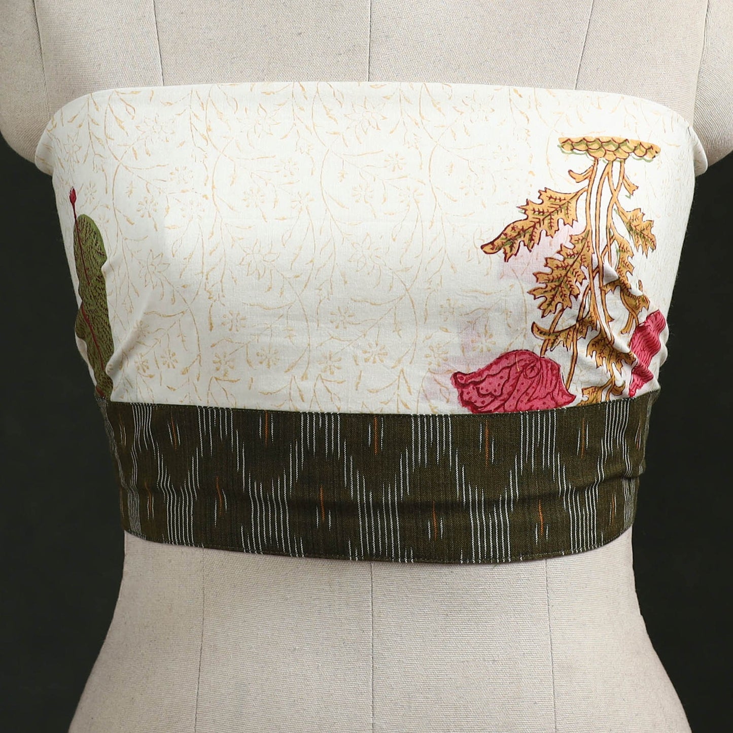 Block print cotton sanganeri blouse piece 12 - handcrafted