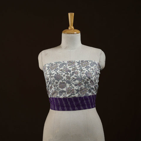 Block print cotton sanganeri blouse piece 16 - handcrafted