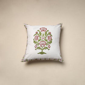 Cotton sanganeri cushion cover (16 x 16 in) 41 - handcrafted