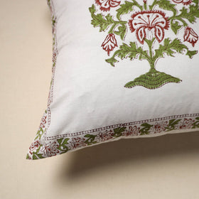 Cotton sanganeri cushion cover (16 x 16 in) 41 - handcrafted