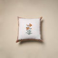 Cotton sanganeri cushion cover (16 x 16 in) 44 - handcrafted
