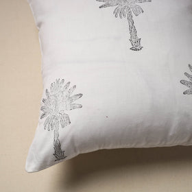 Cotton sanganeri cushion cover (16 x 16 in) 64 - handcrafted