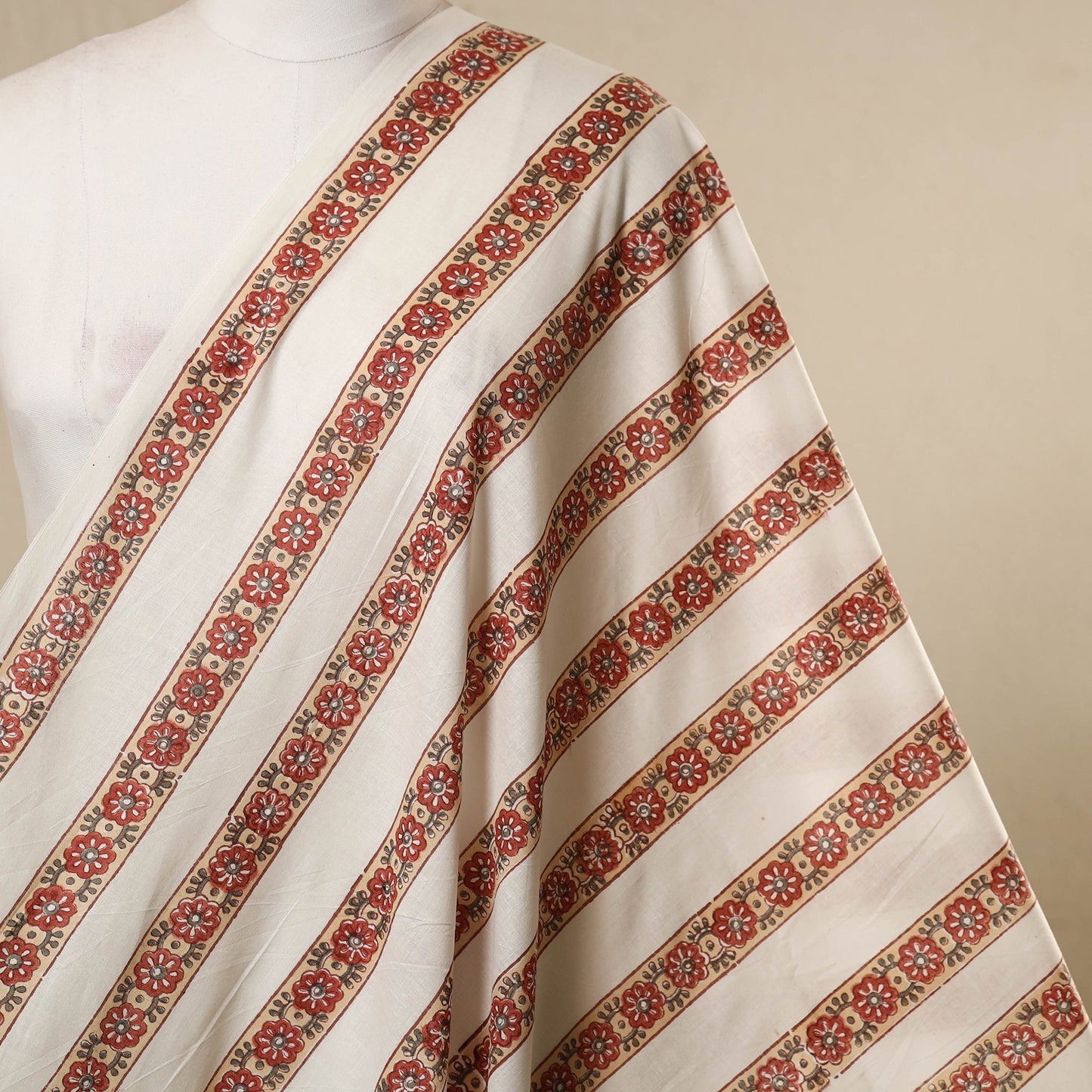 White - cotton sanganeri fabric 15 - handcrafted