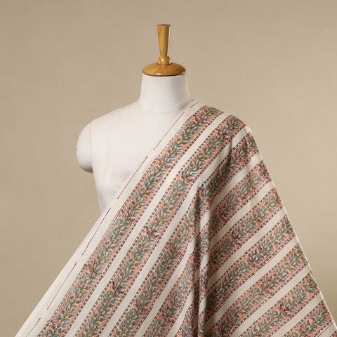 White - cotton sanganeri fabric 23 - handcrafted