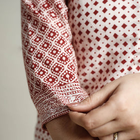 Buy Block Print Cotton Straight Bagh Kurta for Women