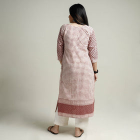 Buy Block Print Cotton Straight Bagh Kurta for Women