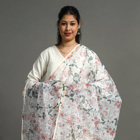 Buy Block Printed Kota Doria Cotton Sanganeri Dupatta