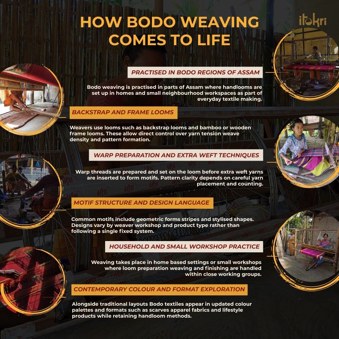 White - bodoweaves handloom cotton fabric - handcrafted
