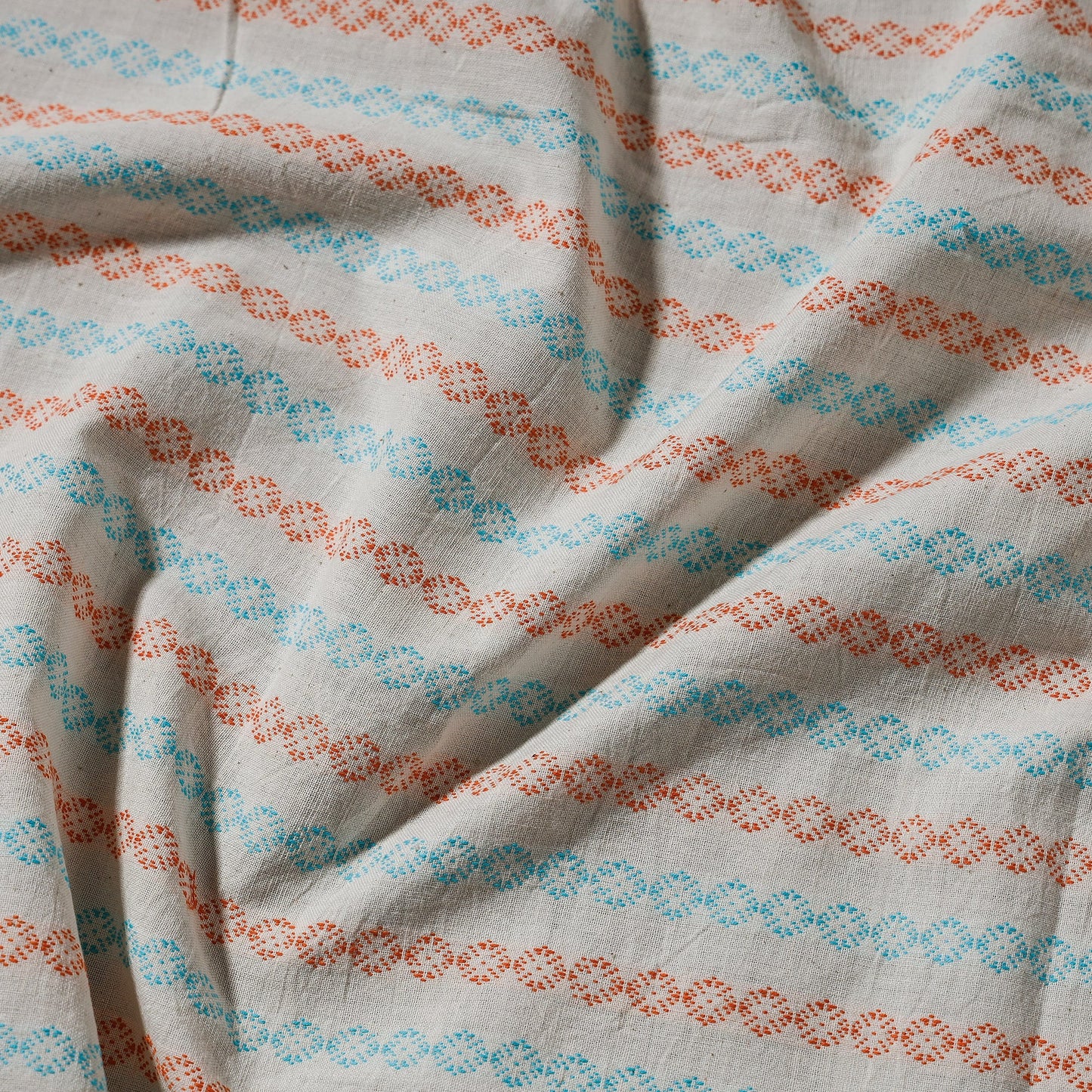  Bodoweaves Block Printed Cotton Handloom Fabric 