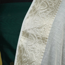 White - chanderi silk handpainted pichwai dupatta 01