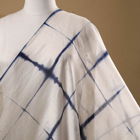 White - chanderi silk tie-dye shibori fabric 04