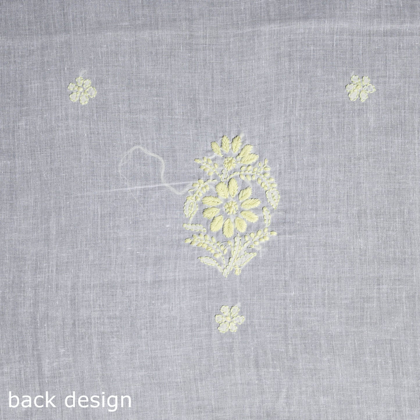 White Chikankari Hand Embroidery Chanderi Silk Kurta Material 