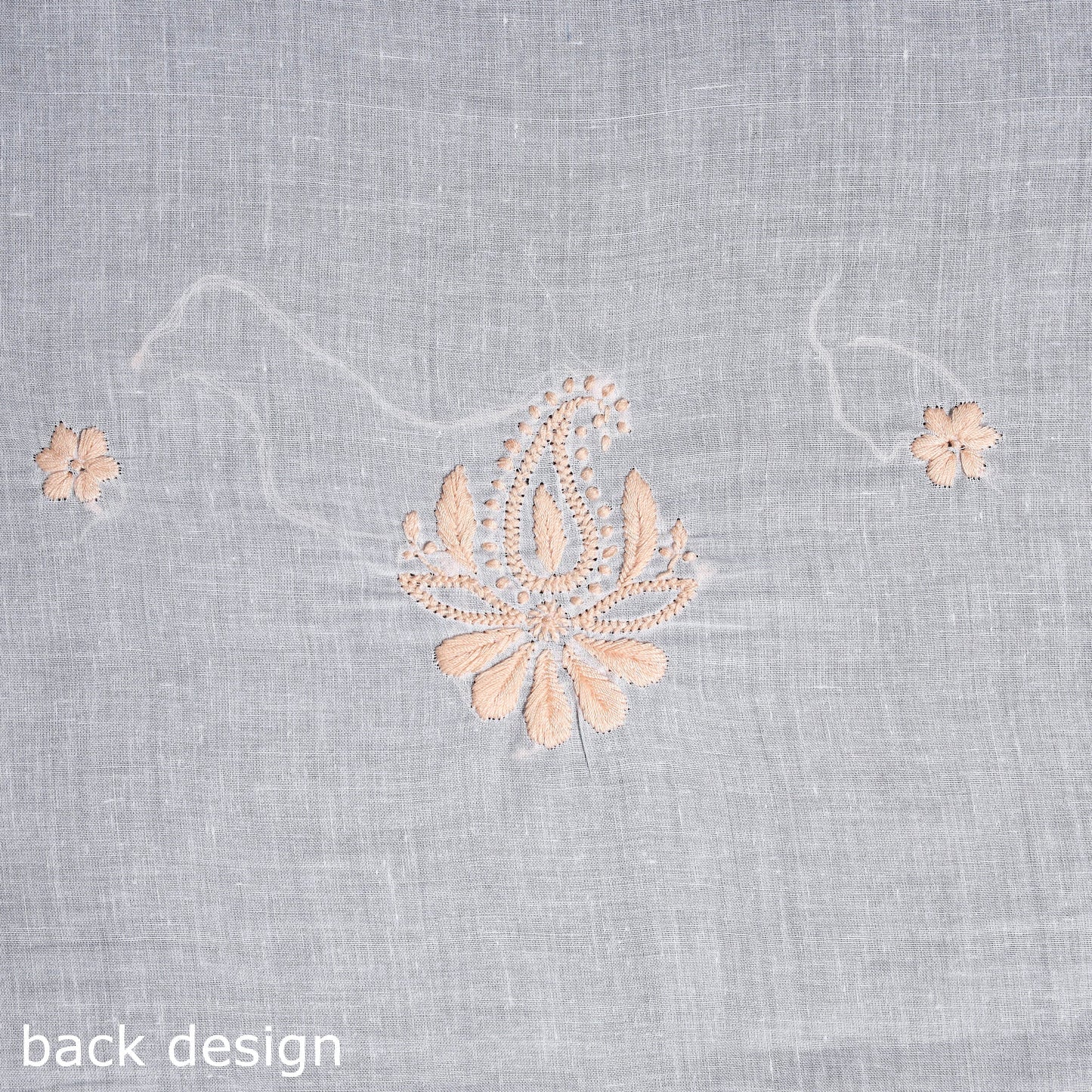 White - chikankari hand embroidery chanderi silk unstitched