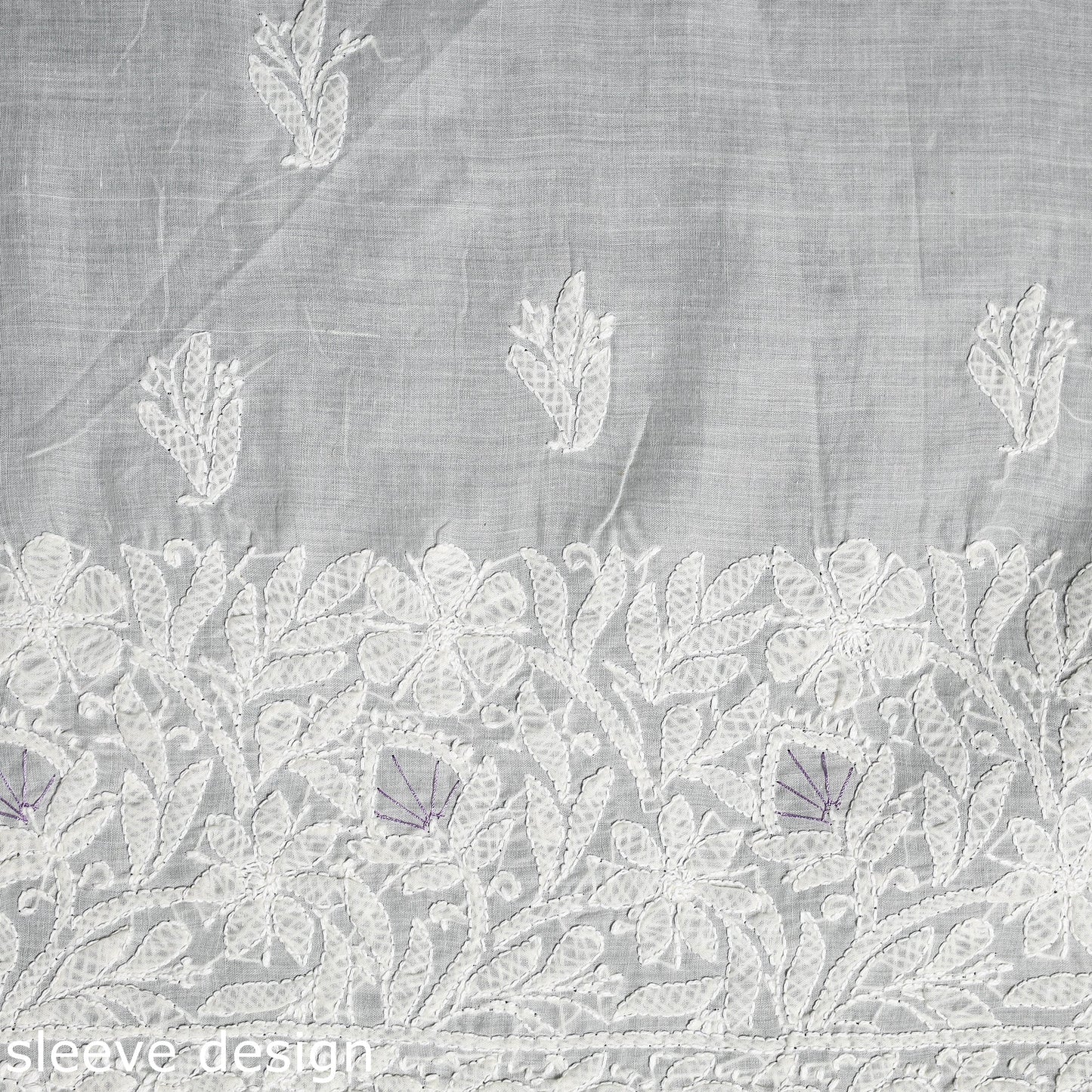 Chikankari with Parsi Style Embroidery Cotton Kurta Material