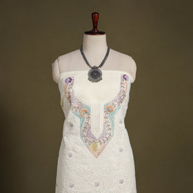 Chikankari with Parsi Style Embroidery Cotton Kurta Material