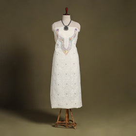 Chikankari with Parsi Style Embroidery Cotton Kurta Material