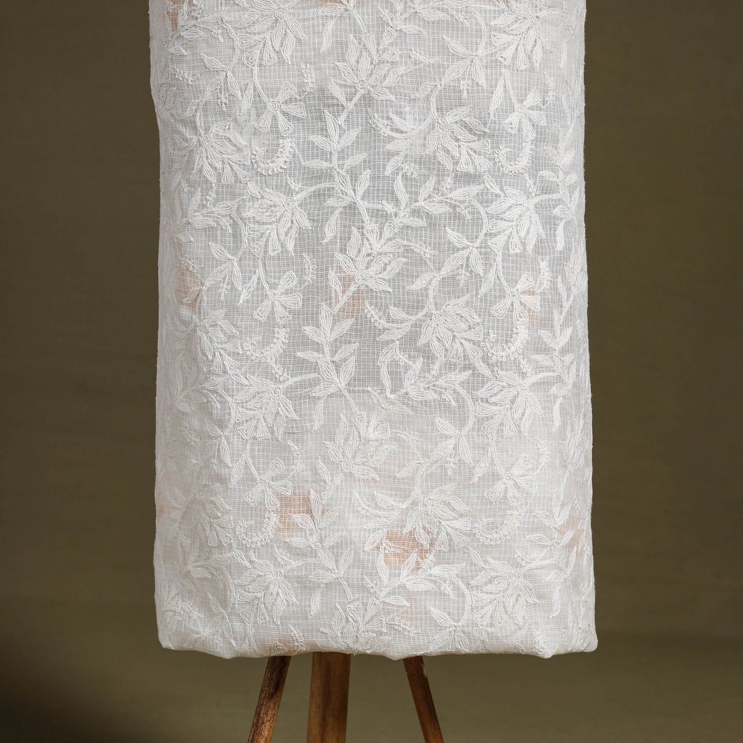 Chikankari Tepchi Hand Embroidery Kota Cotton Kurta Material