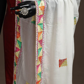 Chinon silk hand embroidered phulkari dupatta 03