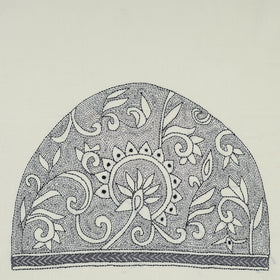 White Cotton Bengal Kantha Stitch Blouse Piece 