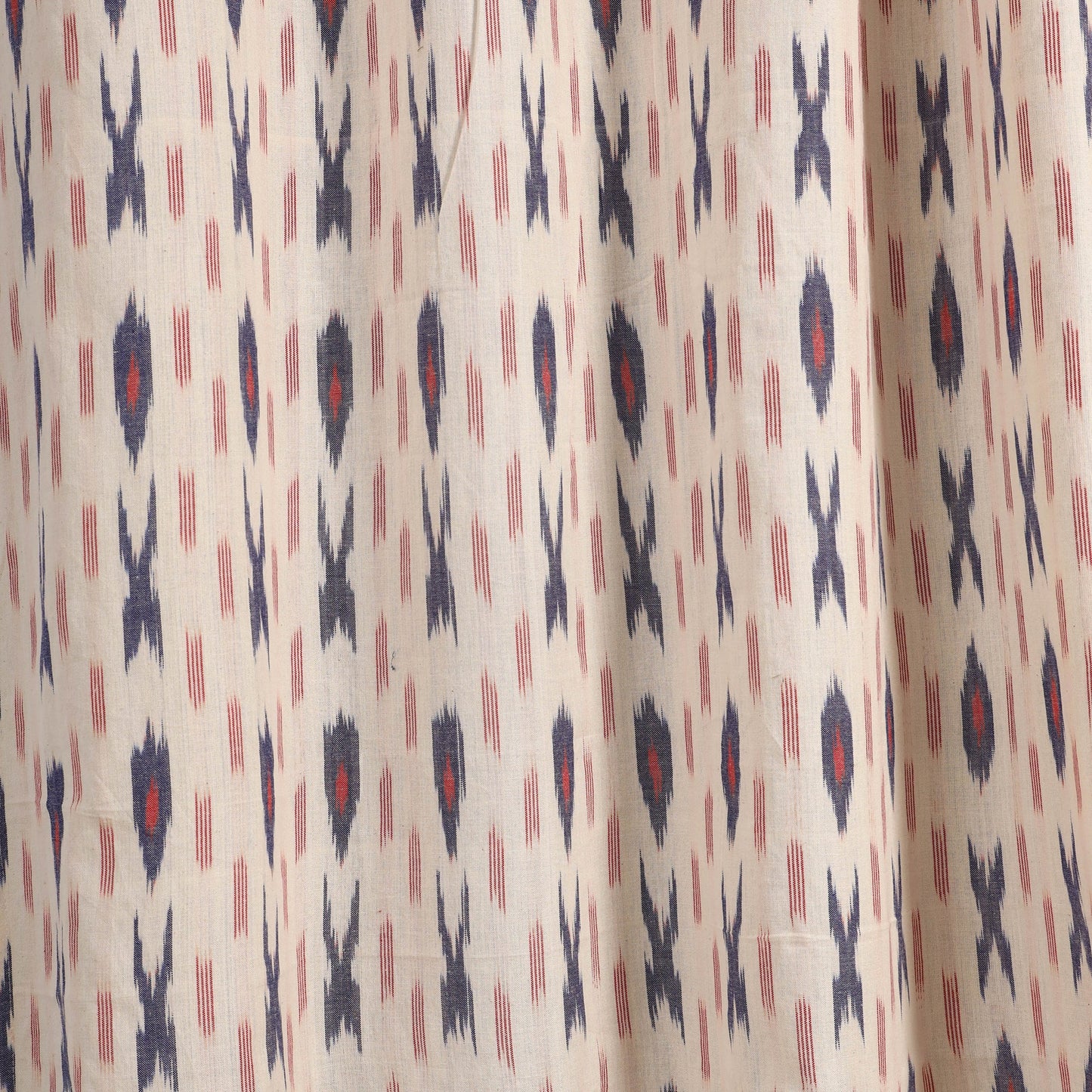 White - cotton door pochampally ikat curtain (7 x 3 feet)