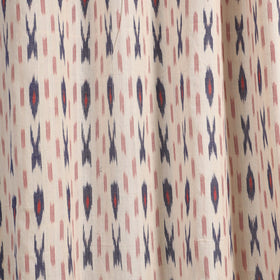 White - cotton door pochampally ikat curtain (7 x 3 feet)