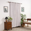 White - cotton door pochampally ikat curtain (7 x 3 feet)