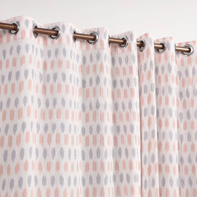 White - cotton door pochampally ikat curtain (7 x 3 feet)