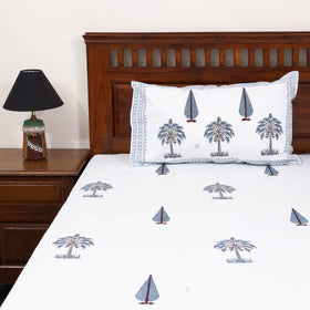 Cotton double sanganeri bed sheet set (108 x 90 in) 01