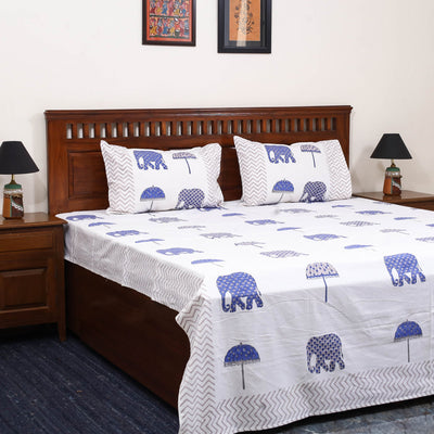Cotton double sanganeri bed sheet set (108 x 90 in) 02