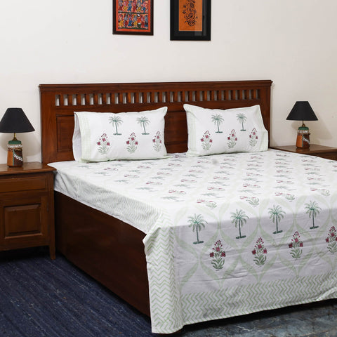 Cotton double sanganeri bed sheet set (108 x 90 in) 05