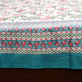 White - cotton double sanganeri bed sheet set (108 x 90 in)