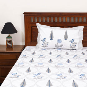 Cotton double sanganeri bed sheet set (108 x 90 in) 07