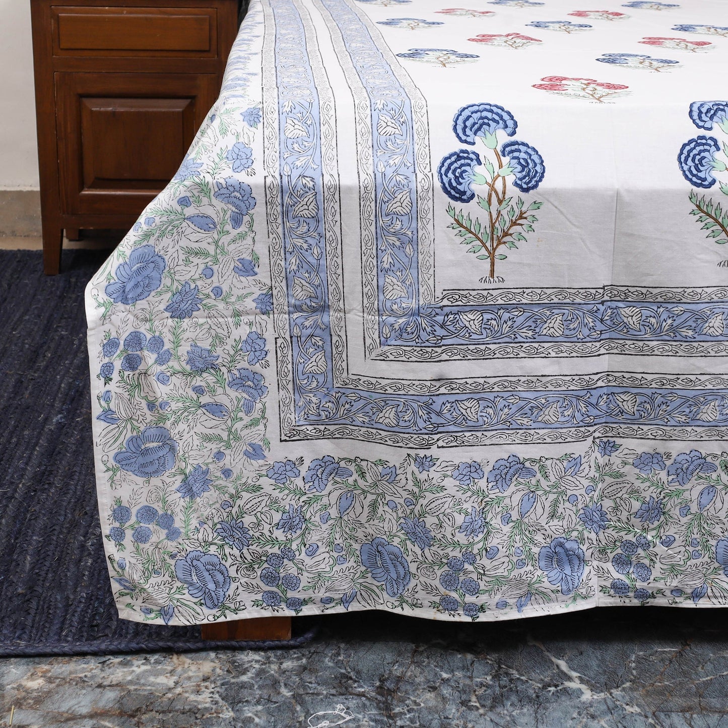 Cotton double sanganeri bed sheet set (108 x 90 in) 02