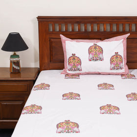 Cotton double sanganeri bed sheet set (108 x 90 in) 10