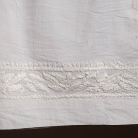 White - cotton hand embroidery chikankari short 05