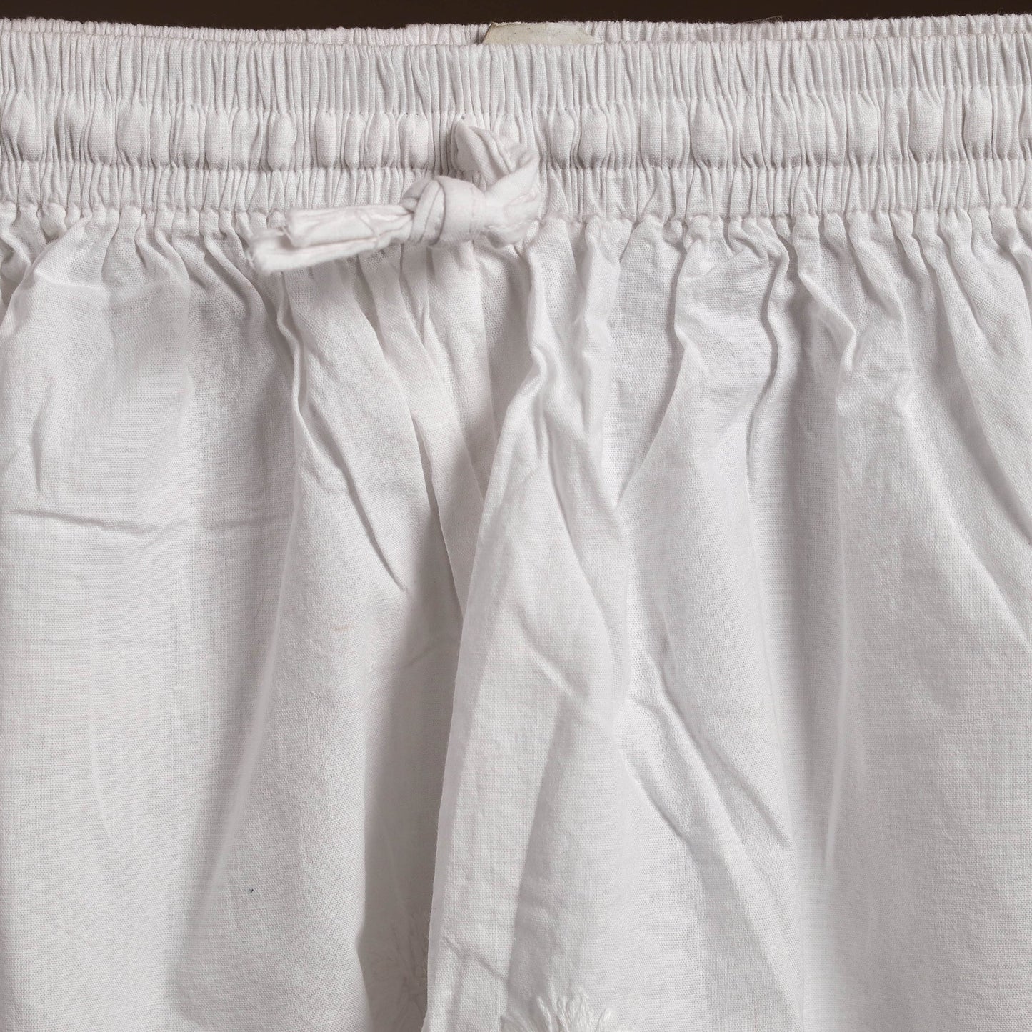 Buy White Cotton Hand Embroidery Chikankari Short