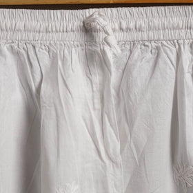 Buy White Cotton Hand Embroidery Chikankari Short