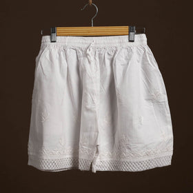 White - cotton hand embroidery chikankari short 36