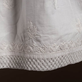White - cotton hand embroidery chikankari short 36