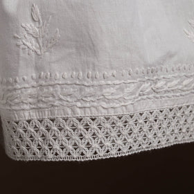 White - cotton hand embroidery chikankari short 37