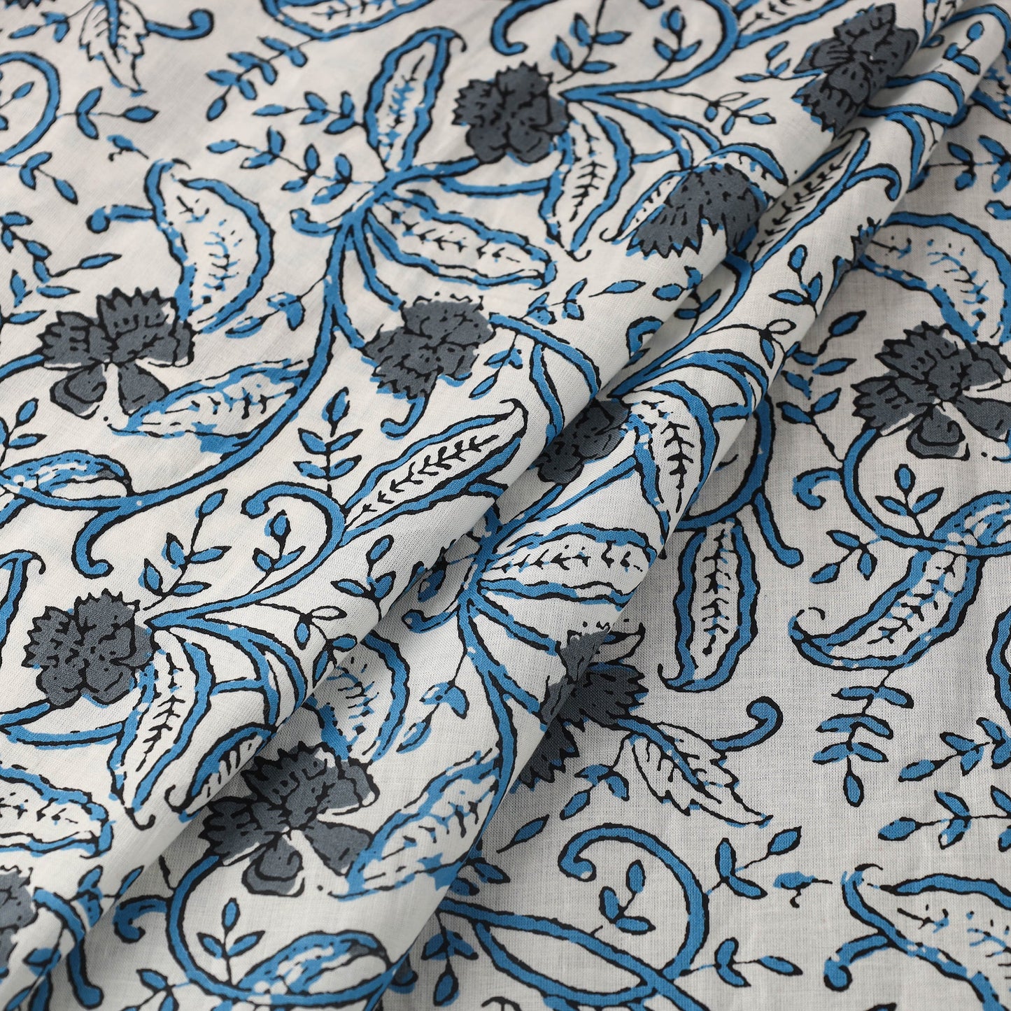 White Cotton Jaipur Print Fabric