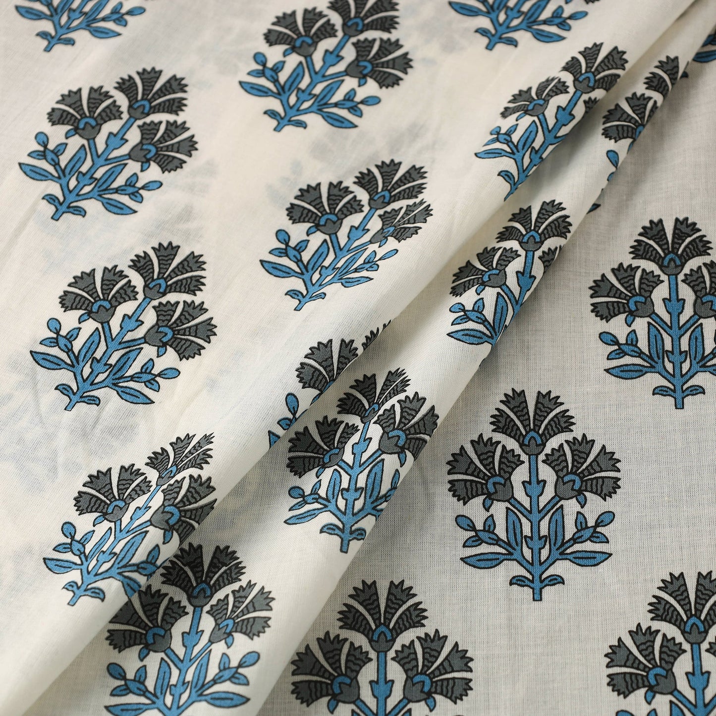 White Cotton Jaipur Print Fabric