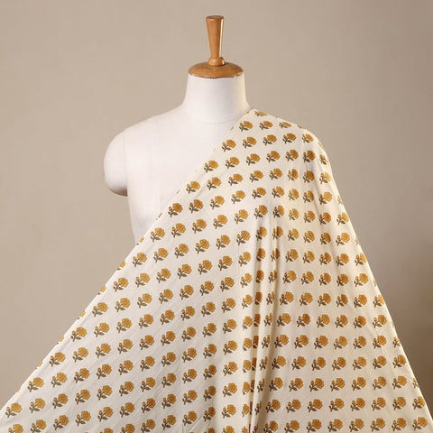 White Cotton Jaipur Print Fabric