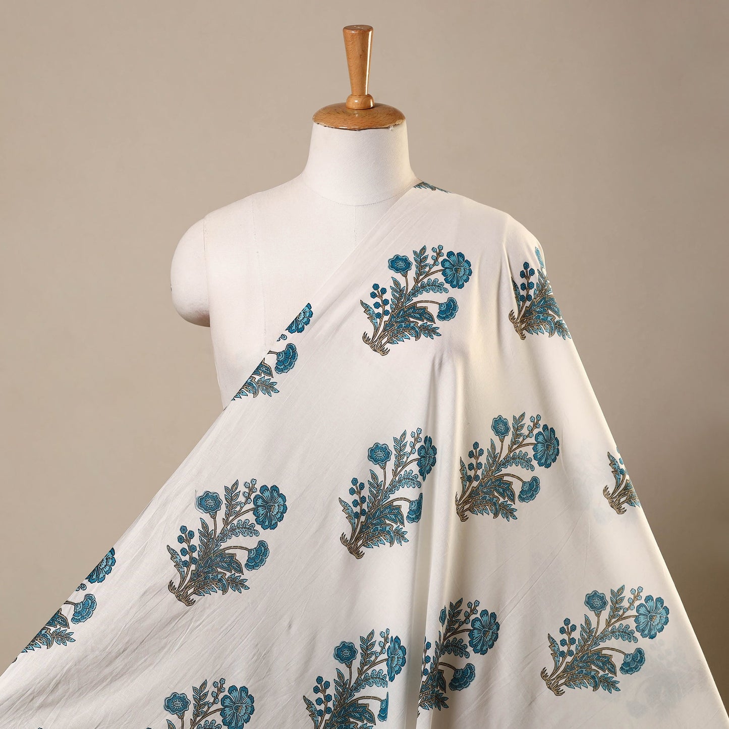 White Cotton Jaipur Print Fabric