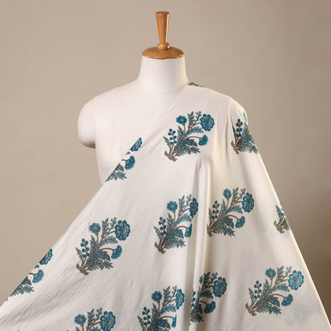 White Cotton Jaipur Print Fabric