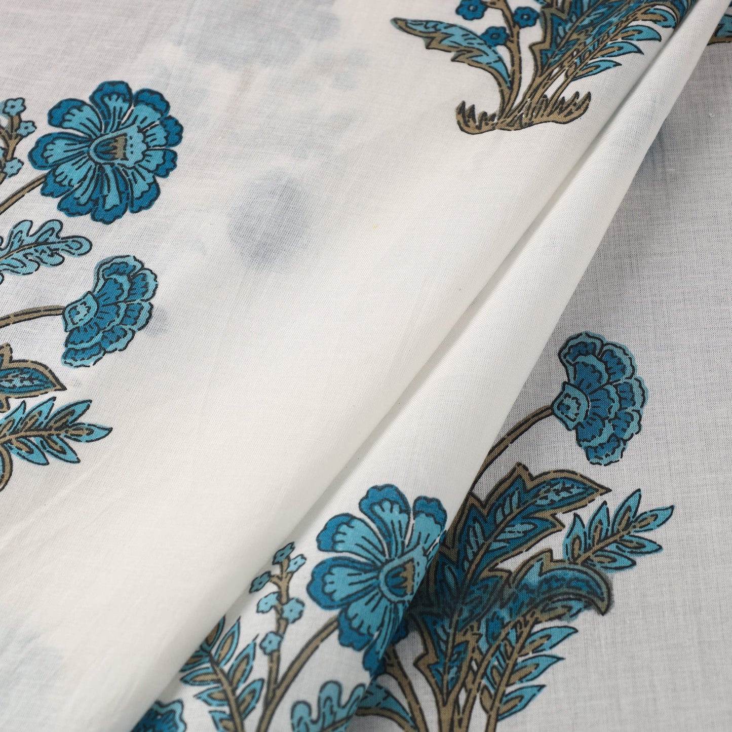 White Cotton Jaipur Print Fabric