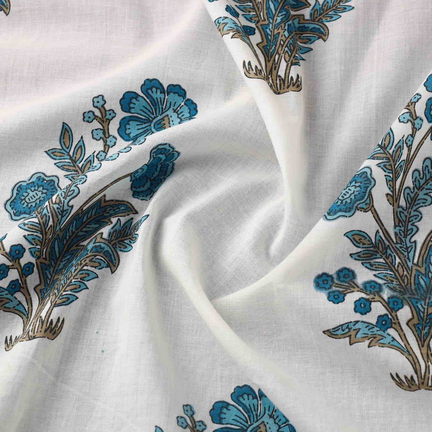 White Cotton Jaipur Print Fabric